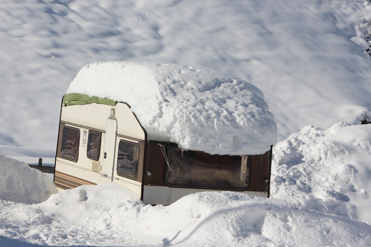 Snow covered RV