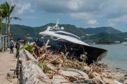 superyacht beached after a storm need insurance